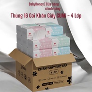 Box of 16 packs of premium Gumi 4-layer tissue paper, soft, smooth and convenient - Living room tiss