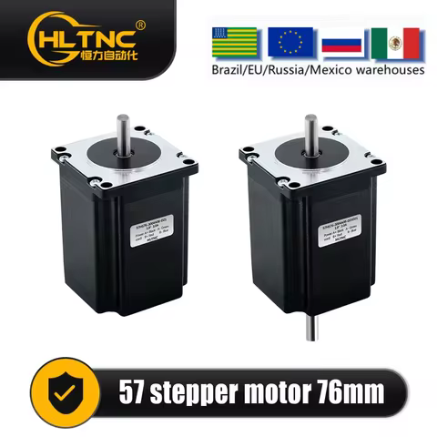 Nema 23 Stepper Motor 2N.m 57HS76mm 285ozin Dual Axle 6.35/8mm Single axle 6.35mm/8mm Current 3.0A F
