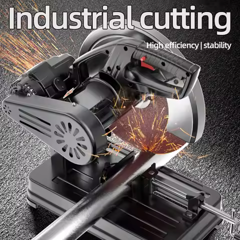 3980W Heavy Duty Chop Saw 355mm Blade Diameter 3700RPM Steel Cutting Machine 0-45° Adjustable Dry Cu