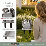 RHAPPH Garden Angel Statue, Commemorative Design 5.11x7.8in Angel Tombstone Plaque, Lasting Grey Gar