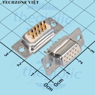 [3 Pieces]- DB15 Port 15 Pins Gold Plated 3 Rows Solder Wire Connector TechZone Viet