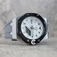 《改裝訂製》G-SHOCK特別限量版 銀白色 男裝女裝手錶鋼錶電子錶 防水潛水錶 農家橡樹 Casioak Casio G Shock Special Limted Edition GA2100 Luxury Men Ladies Watch White