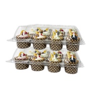 12 cupcake container muffin cup packaging box transparent plastic baking mousse cake box