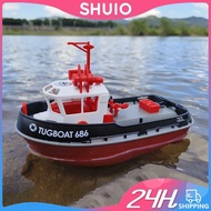 SHUIO Remote Toys RC Boat Dual Motor Drive RC Tugboat Outdoor Electric Waterproof Remote Control Boat Water Toys