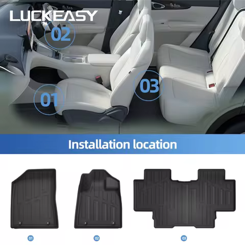 LUCKEASY Right Drive (Thailand Version) for Geely EX2 2025 2026 (No Drawers in Row 2) Car Floor Mats