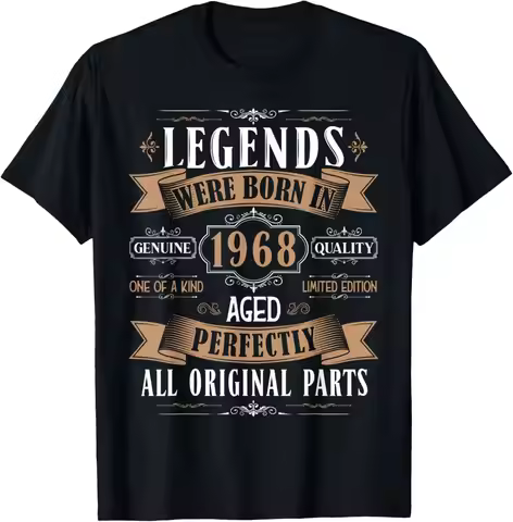 Legends Born in 1968 56th Birthday 57 Years Old Bday Men T-Shirt Mens T Shirt Print on Demand Mens T