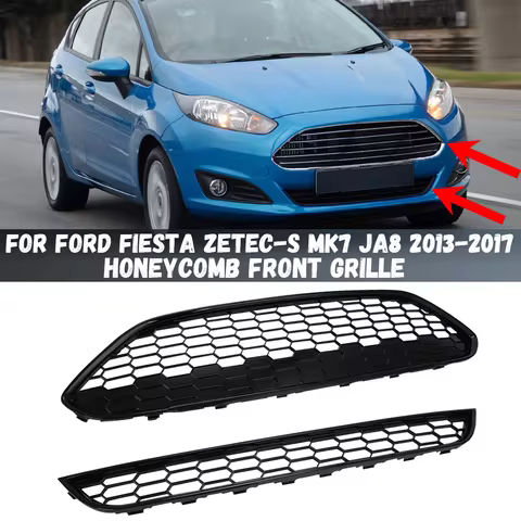Honeycomb Mesh Front Bumper Racing Grills Upper Center Grille Grill For Ford Fiesta Zetec-S MK7 JA8 