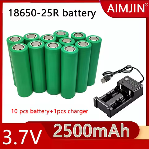 100% Original INR18650 25R 1865 2500Mah 3,7 V 18650 Batterij Lithium-Oplaadbare Batterijen Hoge Stro