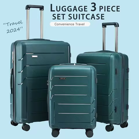 3pcs Travel Suitcase Set with Swivel Wheels and TSA Lock, Hand Luggage Trolley Suitcase, 23kg Large 