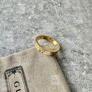 👍🏻Gucci 古馳  Icon系列 雙G 925銀 18K鍍金 黃金色 窄版 戒指  男女同款 情侶款