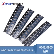 0603 0805 Patch Self-Recovery Fuse SMD 0.1 A0.2 A0.35 A0.5 A0.75 A1.1 A