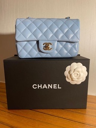 Chanel mini CF classic flap 20 cm baby blue