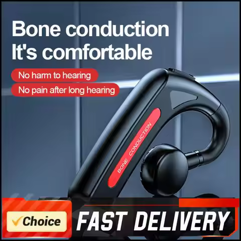 Handfree Wireless Headphone Noise Reduction for Business Sports Cycling Fitness Ear Clip Type Bone C