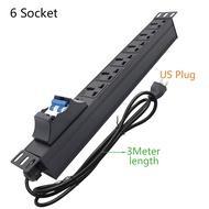 ปลั๊กไฟ PDU รางปลั๊กไฟ 2 - 10 ช่อง รุ่น 16A แบบมีเบรกเกอร์ Power Distribution Unit For Cabinet Mount