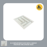 5 Compartment Kitchen Cabinet Drawer Organizer Tray