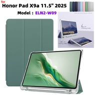 for Huawei Honor Pad X9a 11.5 inch 2025 ELN2-W09 Acrylic Clear Fold Stand Tablet Case With Pen Slot 