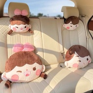 [Cute Design] Car Headrest Neck Pillow Cute Lumbar Pillow Winter Car Booster Cushion Car Couple Styl