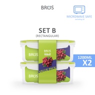 BROS Seal-In Square/Rectangular Transparent Plastic Food Storage Container