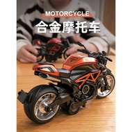 Children's Toy Boy 2-3 Years Old Iron Riding Motorcycle Simulation Alloy Locomotive Boy Pull Back Ra