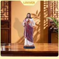Sacred Heart Jesus Statue Collection Figure Painted Resin Art Sculpture Jesus Christ Figurine Orname