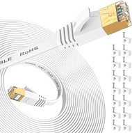 Folishine 25 ft Cat 8/7 Ethernet Cable, High Speed Flat Design, Shielded RJ45, Compatible with Route