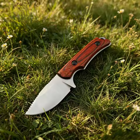 BM 15017 Outdoor Fixed Blade Knife Wood Handle 8Cr13Mov Blade with Sheath EDC Carry Tool for Hiking