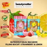 HALAL NUTRIGOLD MACARON FILLING BISCUIT FLAVOUR STRAWBERRY/LEMON 75GM
