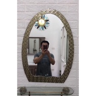 HIGH QUALITY GOLD FRAME ELIP BATHROOM MIRROR 70x50 cm