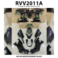 Cover Set Rapido Honda ADV160 Monster Energy Black Coverset ADV 160 Hitam Motor Accessories Body Set