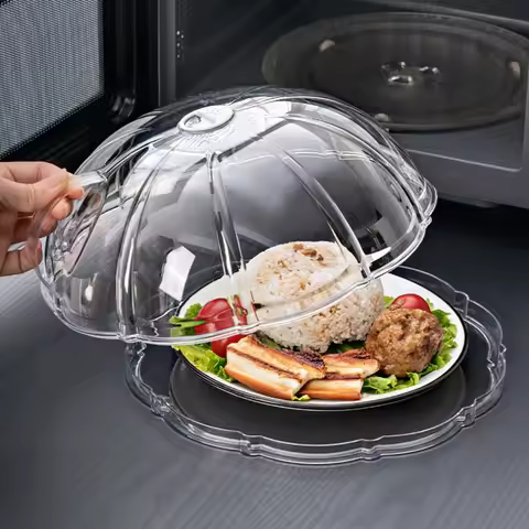 26.5cm Microwave Food Splash Cover Heat-resistant Cooking Splash Cover Reusable Food Cover Microwave