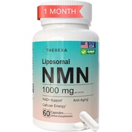 NMN Supplement 1000mg Pure - Liposomal NMN for NAD+ Supplement, Tested in USA, 60 Capsules