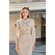 Emspo women's vest, mid-length shape, turn-down collar, 2-button fastening, removable belt AVL0644, 