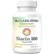 Dr. Clark Niacin 500 (Vitamin B3) Supplement, 500mg, 100 Gelatin Capsules