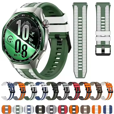Two-color Official Silicone 22mm Strap for Huawei Watch GT7 Pro GT7 6 5 4 46mm Ultimate 2 GT Runner 