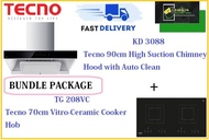 TECNO HOOD AND HOB BUNDLE PACKAGE FOR ( KD 3088 &amp; TG 208VC) / FREE EXPRESS DELIVERY