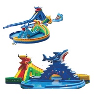 Inflatable Water Park Slide Outdoor Parent-Child Children's Rainbow Water Slide Whale Water Slide Th
