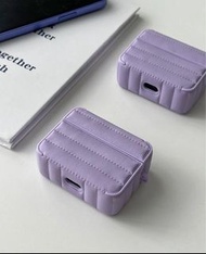APEEL STUDIO 紫色皮革羽絨Air Pods耳機保護殼