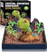 Crystal Growing Dinosaur, Crystal Growing Kit for Kids Age 8-12, Grow Your Own Crystal Dinosaur Terrarium Kit, Science Experiment Kits DIY STEM Toys for Girls and Boys, Gifts for Christmas Birthday