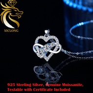 XICLONG s925 sterling silver plated pt950 gold 1.6 carat moissanite necklace for women, you can give