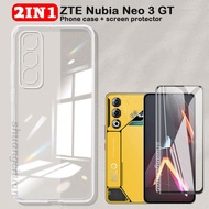 2IN1 For ZTE nubia Neo3 tempered glass film and phone case nubia neo 3 GT Full screen cover tempered