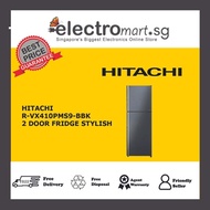 HITACHI 340L 2 DOOR FRIDGE STYLISH LINE (STYLISH)R-VX410PMS9-BBK (BRILLIANT BLACK)