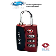 St Guchi Luggage lock 3 Digit Combination SGPL-TSA12068 Wine Red