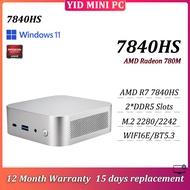 MINI PC AMD R7 7840HS 2*DDR5 M.2 2280/2242 WIFI6E BT5.3 Type-C 2*HDMI Gaming PC 1 Year Warranty