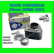 EX5 DREAM RACING BLOCK 53 MM SEMI CNC PISTON ESPADA WAVE 100 BLOK RACE 53MM WAVE100 RACING BLOCK 53M