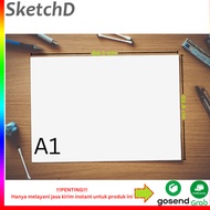 BC A1 White cardboard Drawing Paper size 84.1 x 59.4 cm 160 gsm Plano P plus 5 sheets White Brief Ca
