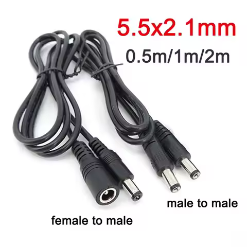 5.5mm*2.1mm DC 12V 5A/3A Power Extension Cord Male to Male / Female to Male Power Cable For CCTV Sec