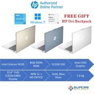 HP 15-fd0453TU Gold, 15-fd0471TU Blue (Intel Celeron N100 up to 3.4Ghz, 8GB DDR4 Ram, 512GB SSD, 15.
