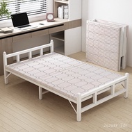 Iron Bed Two-Meter Folding Bed Single Bed Foldable Lunch Break Home Simple Bed Adult Hard-Based Bed Small Bed Dormitory
