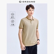 GIORDANO ผู้ชาย เสื้อโปโล ทรงตัดขอบ เสื้อโปโลเรียบง่าย คอปกคลาสสิก แขนสั้น แฟชั่นลำลอง เสื้อโปโล 180