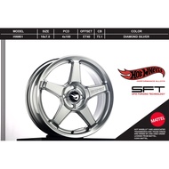 HOTWHEELS HW-01 | 16 inch 7.0JJ 4x100 ET 40 | DIAMOND SILVER untuk MYVI , BEZZA , ALZA , CITY , JAZZ